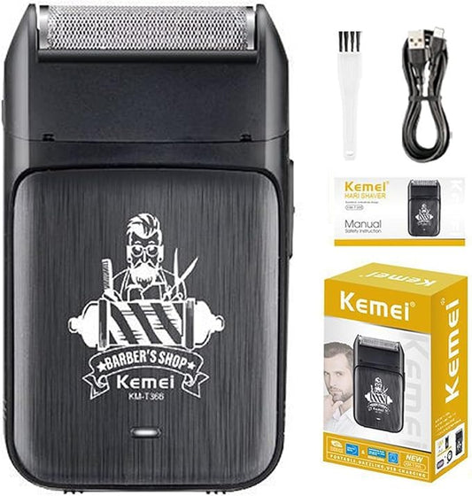 KEMEI KM-T366 Electric Foil Shaver for Men, Cordless Beard Trimmer with Pop-up Trimmer, Rechargeable Mens Razors for Shaving & Bald Head