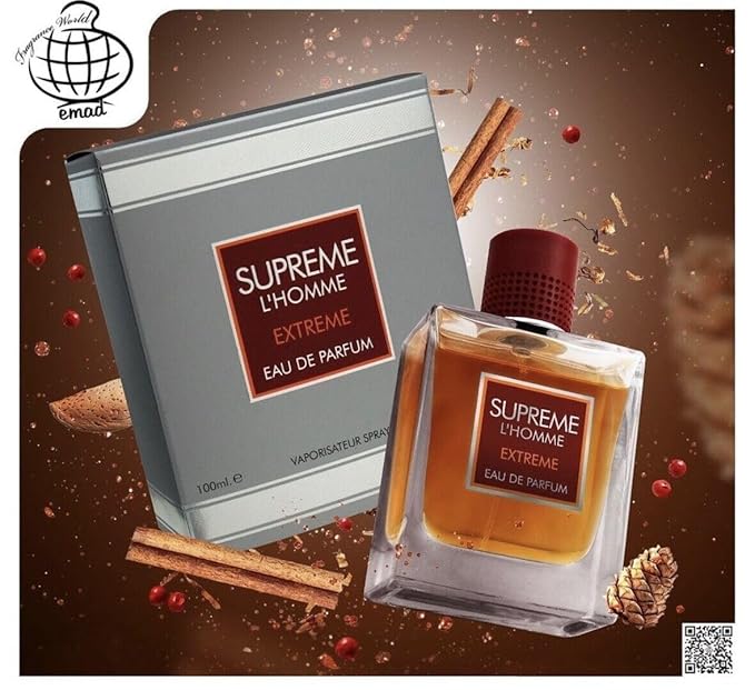 Fragrance World Supreme L'Homme Extreme for Men Eau de Parfum Spray, 3.4 Ounce