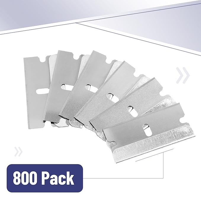 Bates- Single Edge Razor Blades, 800 Pack, Silver, Carbon Steel Razor Blades Single Edge Blades