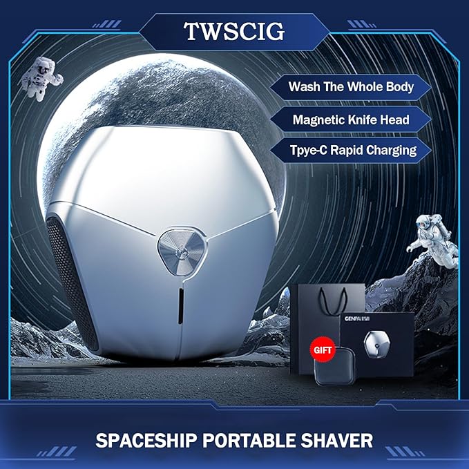 Mini Electric Foil Shavers for Men, Portable Electric Razor, Face Shaver with IPX7 Waterproof, Type C Fast Rechargeable (Silver)