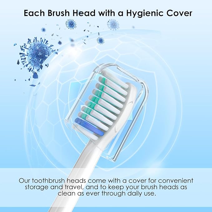 Replacement Toothbrush Heads for Philips Sonicare,Professional Electric Toothbrush Brush Heads Compatible with Sonicare HealthyWhite FlexCare 4100 5100 6100 and Other Click-on Handles