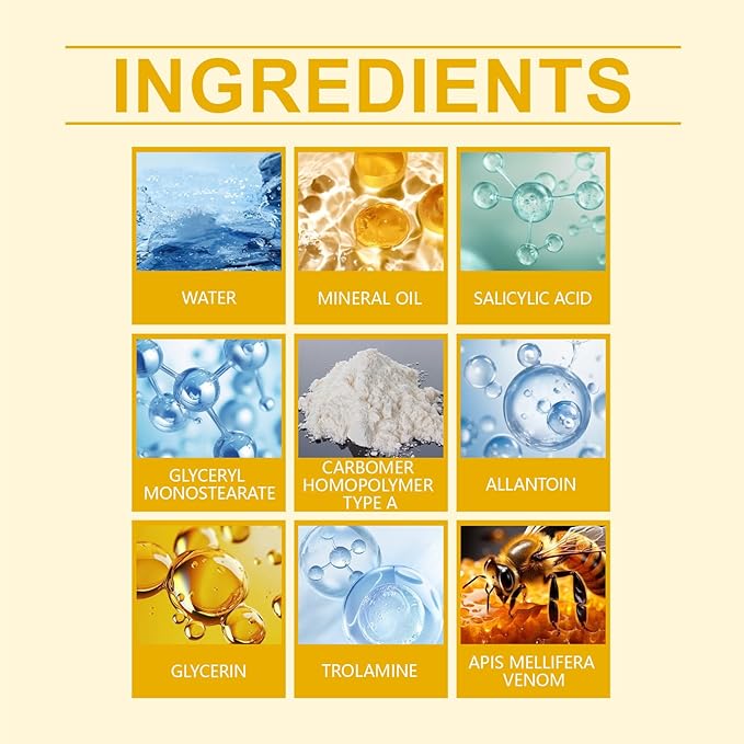 Bee Venom Comprehensive Cream, 2025 New Skincare Treatment Bee Venom Skin Cream, Visibly reduces skin blemishes, Natural Skin Moisturizer for Face and Body