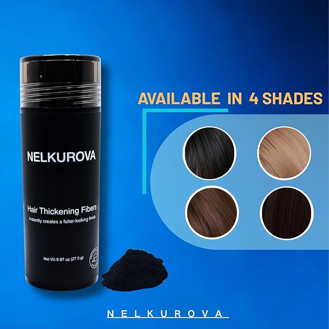 Hair Building Fibers for Thinning Hair, 3-in-1 Kit- Enhancements Barber Spray, Instantly Thicker Fuller Hair Beard & Hairline Cover Up, Undetected & Natural, 27.5g, (Dark Brown)