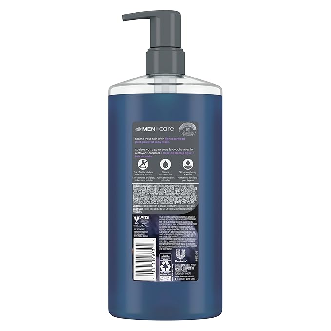 DOVE MEN + CARE Plant-Based Fig + Cedarwood Body Wash for Men For Moisturized Skin 26 Fl Oz
