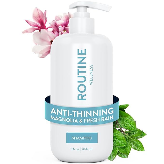 Routine Wellness Anti-Thinning Volumizing Shampoo for Thinning Hair & Hair Loss - Grow Your Confidence with Biotin & DHT Blockers - 14 oz Magnolia & Fresh Rain
