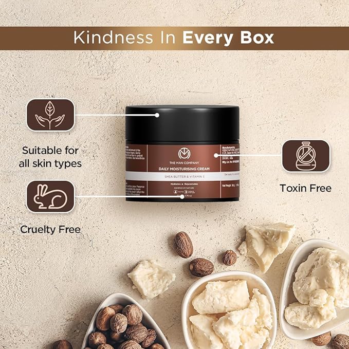The Man Company Daily Moisturising Cream With Shea Butter & Vitamin E for Moisturizing & Hydrating | All Skin Types | 50 gm
