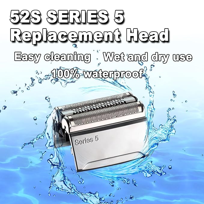 2 PACKS 52S Series 5 Electric Shaver Replacement Head for Men Razor Shaving Blades Compatible with 52S Replacement Electric Shaver Heads Braun Series 5: 5090/5190cc, 5040/5140s, 5030s, 5147s, 5145s
