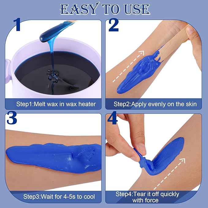 Smooth Hard Wax Beads Bulk - Professional Hair Removal Wax Kit for Coarse Hair & Sensitive Skin - Low Temperature, Painless Brazilian, Bikini, Face, Body Home Use (5lbs, Natural Pearl)