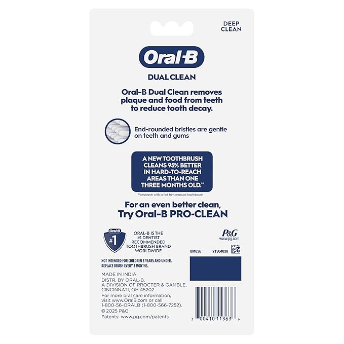 Oral-B Toothbrush Dual Clean, Soft, 6 Count
