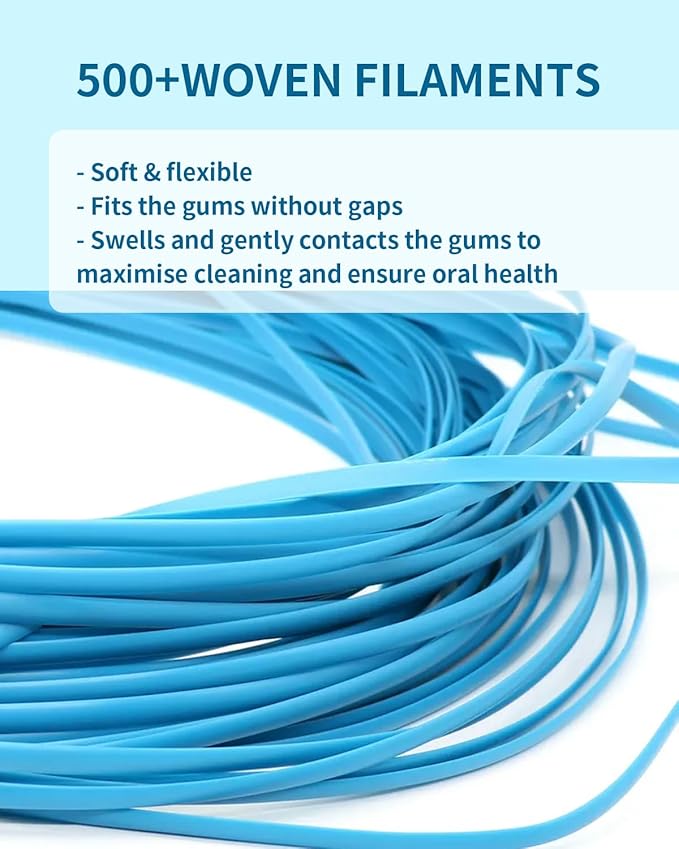 MySmile Woven Dental Floss, Effective Plaque Removal, Cruelty Free Tooth Floss, Mint, Waxed, Expanding, Vegan, Kid-Friendly String Floss with Coconut Oil, 50 Yards
