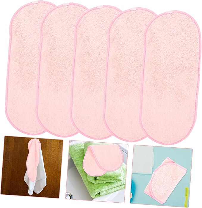 Face Washcloths for Men Women 5 Pack Portable Face Cleaning Towels Makeup Removal Cloths Reusable Facial Towels