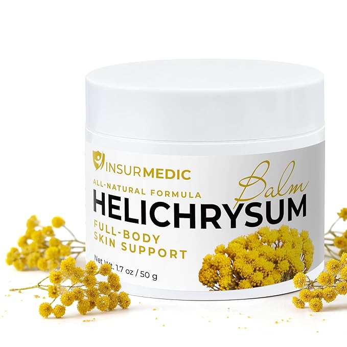 Helichrysum Essential Oil Balm - Helichrysum Italicum Cream for Veins Bruises Aches Pains & Skin Healing - Full Body Hydration Multipurpose Salve for Bruising & Wrinkles