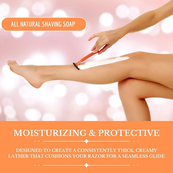Vanilla Citrus Shaving Soap for Women – Shea Butter Infused Moisturizing Bar for Sensitive Skin – Long-Lasting, Smooth Shave for Legs, Underarms & Bikini Area