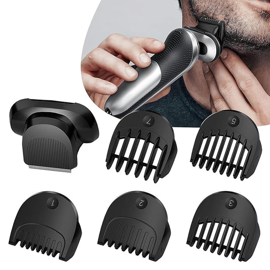 Beard Trimmer Attachment Fit for br-aun Series 5, 6, 7 Electric Razors 1/2/3/5/7mm, Series 7 Replacement Head Guide Combs for 5018s, 5020s, 6075cc, 7071cc, 7075cc, 7085cc, 7020s, 5050cs, 6020s, 6072cc