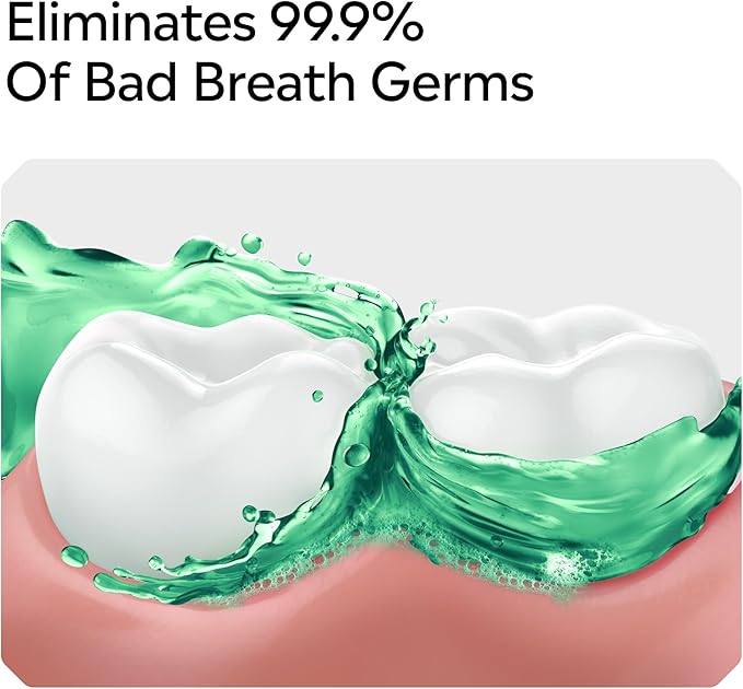 Listerine Freshburst Intense Antiseptic Mouthwash for Bad Breath, Kills 99.9% of Germs that Cause Bad Breath & Fight Plaque & Gingivitis, ADA Accepted Mouthwash, Intense Spearmint, 250 mL