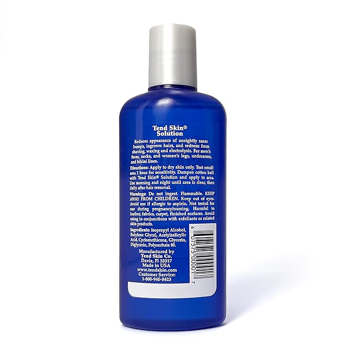 Tend Skin Solution for Unsightly Razor Bumps, Ingrown Hair and Razor Burns, Post Shaving and Waxing Toner for Men and Women, Made in USA, 4 Oz