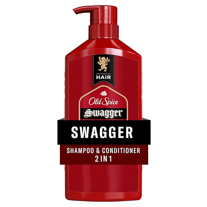 Old Spice Men's 2-in-1 Shampoo and Conditioner, Swagger, Cedarwood Lime Scent, Healthier, Fuller, Moisturized Looking Hair, Barbershop Quality, Remove Dirt & Oil, 21.9 Fl Oz