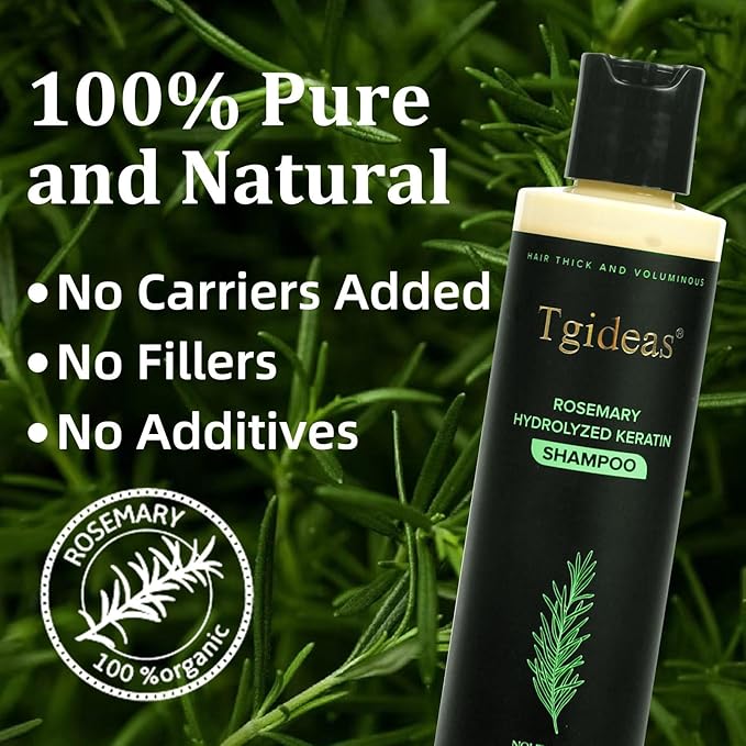 Tgideas Rosemary Biotin Shampoo - Volumizing, Sulfate-Free, for Thinning, Dry, Damaged Hair, Vegan, Color-Safe, 7.4 fl oz