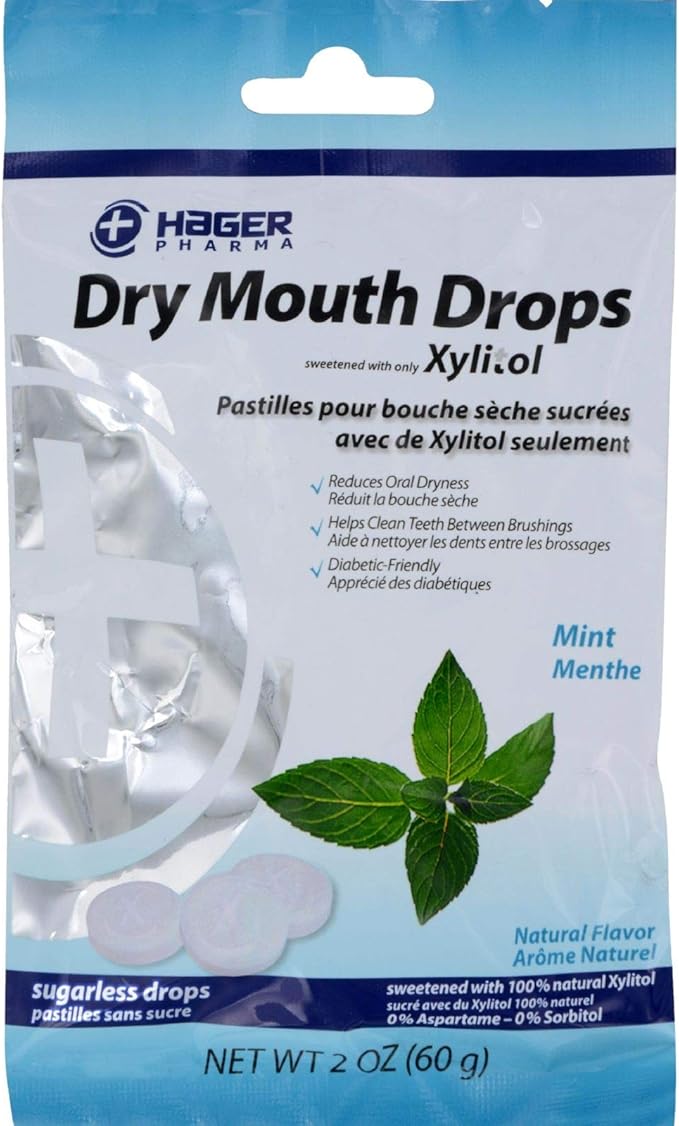 Hager Pharma Dry Mouth Drops, Mint, 2 Ounce