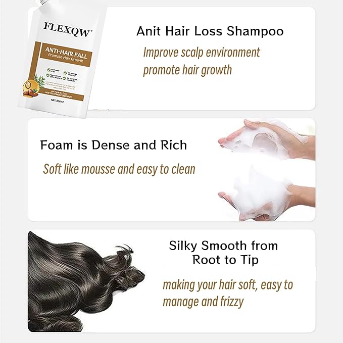 2 PCS Anti Hair Loss Shampoo, Promote Hair Growth and Thickening & Strengthening Shampoo with Various Plant Extracts for Thinning Hair Women（300ml）
