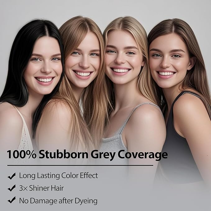 Dark Brown Hair Color Shampoo for Women Men Ammonia-Free & PPD-Free, Gray Hair Coverage Herbal Natural Hair Dye Shampoo 18 Pack