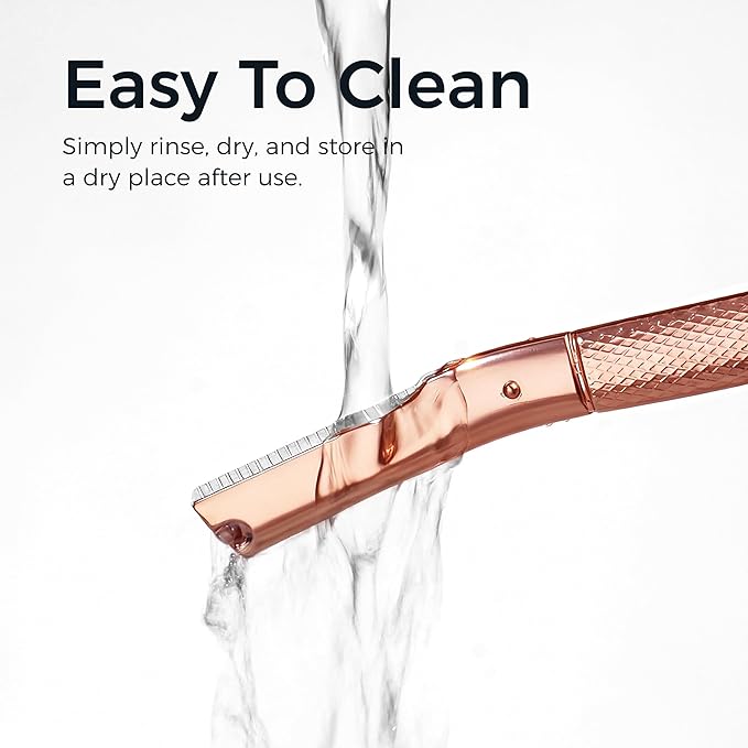 ZOMCHI Eyebrow Razor, Face Razors for Women&Men, Eyebrow Trimmer Shaper with Precision Cover,Facial Shaver with 6 Blades (Rose Gold)