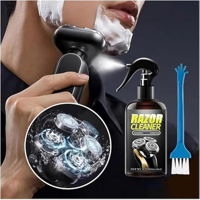 Electric Shaver Cleaning Solution 260ml Odorless Razor Cleaner Spray Non-Greasy Finish Rust Prevention For Home Grooming Tools