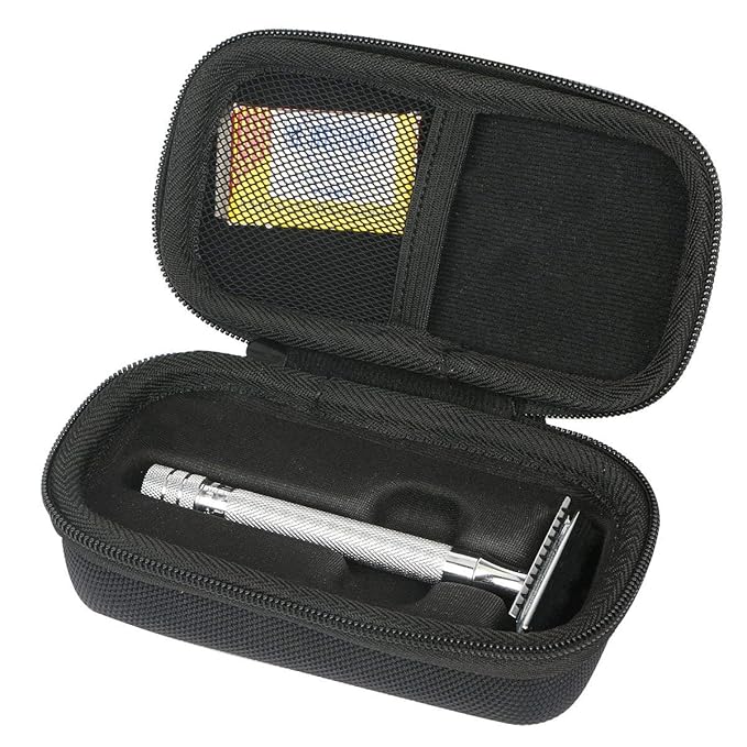Khanka Hard Travel Case replacement for WEISHI Double Edge Safety Razor/Merkur Long Handled Safety Razor