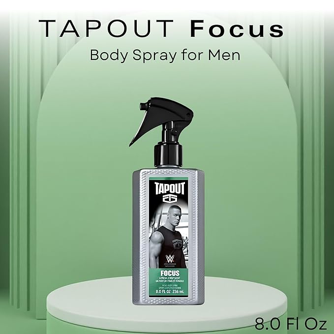 Tapout Focus Body Spray Perfume for Men – Refreshing Fragrance, 8 oz
