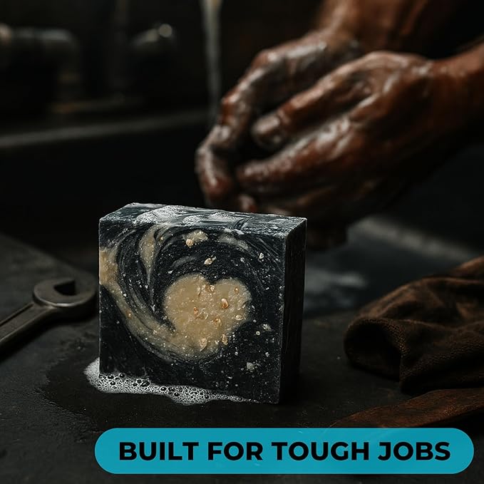 Natural Soap Bar with Beeswax, Charcoal & Shea Butter - Made in USA | Cold Process All Natural Soap Bar for Face, Body & Hands | Deep Cleansing Bar Soap with Coconut for Gentle, Moisturizing Care
