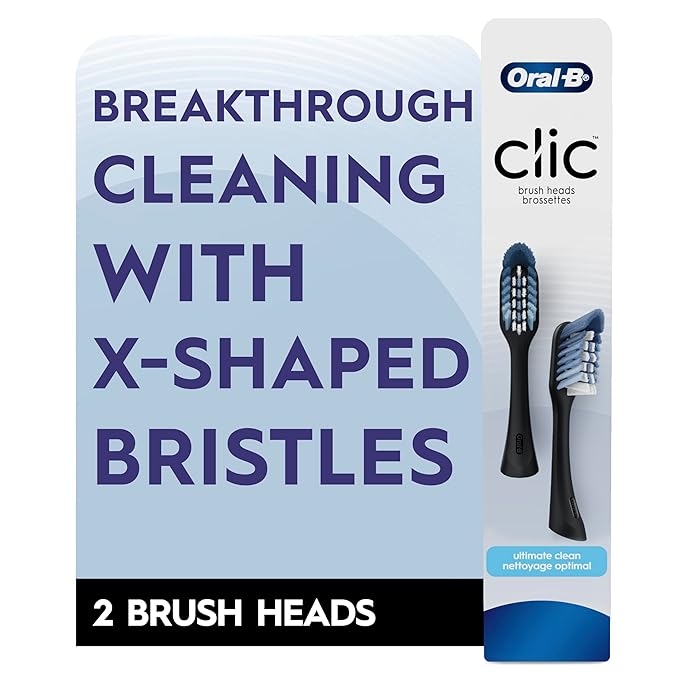 Oral-B Clic Toothbrush Replacement Heads,toothbrushes,Black Refill Brush Heads,(Pack of 4)