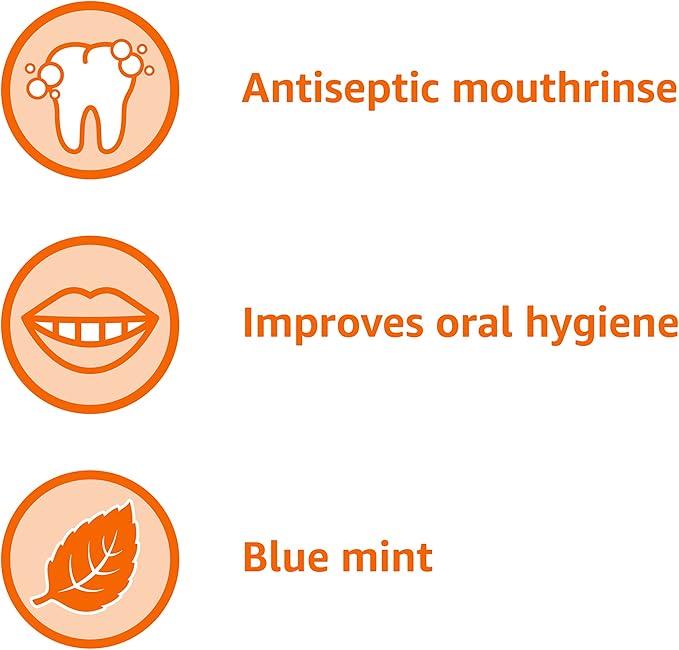 Amazon Basics Fresh Breath Mouthwash, Blue Mint Antiseptic, Fights Bad Breath and Gingivitis, Refreshing, 1.5 Liters, 50.7 Fl Oz, 1-Pack (Previously Solimo)