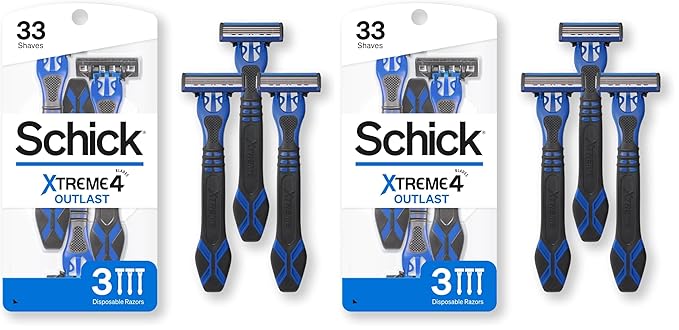 Schick Xtreme 4 Outlast Razor â€” Schick Xtreme4 Disposable Razors Men, 3 Count (Pack of 2)