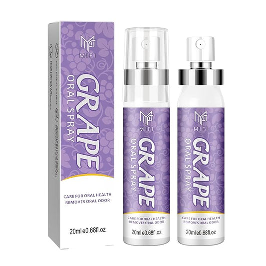PEGO Oral Breath Spray,Mouth Spray Breath Fresheners,Dry Mouth Spray,Sugar-Free,Portable Long Lasting Refreshing,Fights Bad Breath for Adults,pH Balanced,Travel Size(Grape Flavor*2Pack)