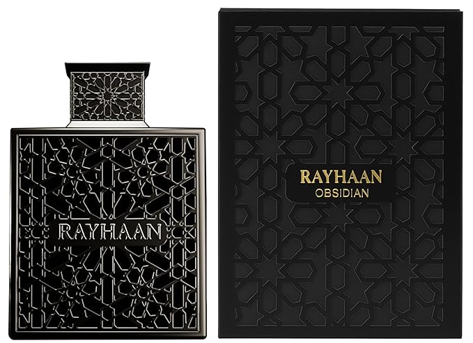 Rayhaan Obsidian - Woody, Spicy, Amber, Masculine - Eau de Parfum-Long-Lasting Fragrance for Men, 3.4 Ounce / 100 ml