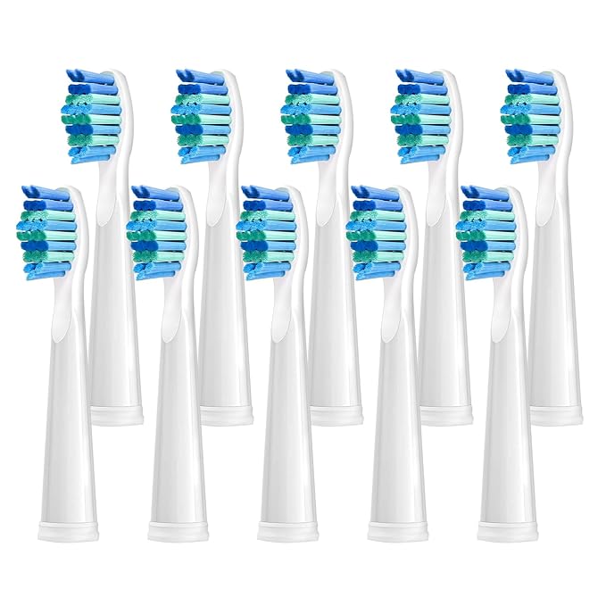 10 Pack Electric Toothbrush Replacement Heads Compatible with Fairywill FW-507/508/551/515/917/959/2011,FW-D1/D3/D7/D8,Toothbrush Replacement Heads Compatible with SEAGO 958/2316/SGKIDS-2303