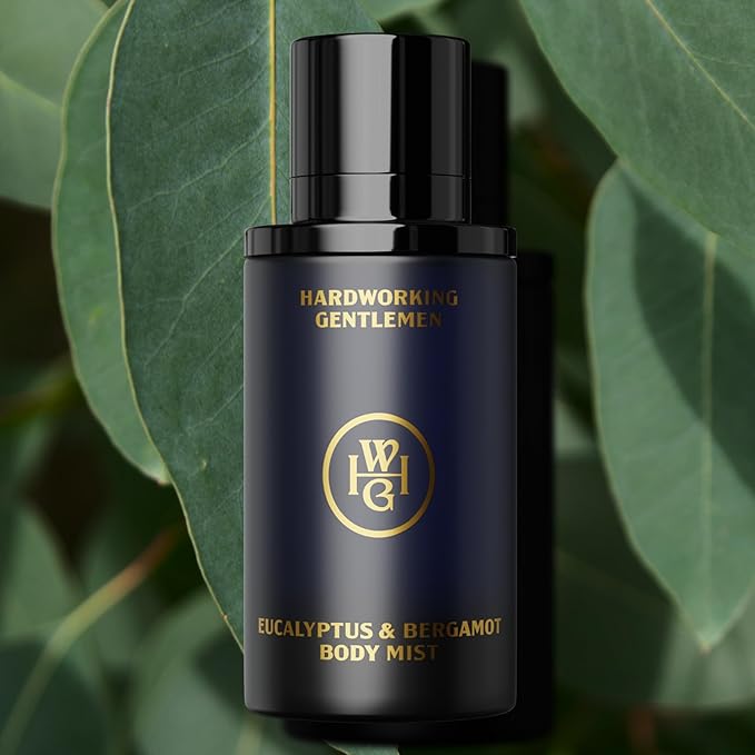 Hardworking Gentlemen Eucalyptus & Bergamot Body Mist For Men, 3.38 oz | 100 ml - A Refreshing Scent Blends Cooling Eucalyptus with Bright, Citrusy Bergamot - Made in the USA
