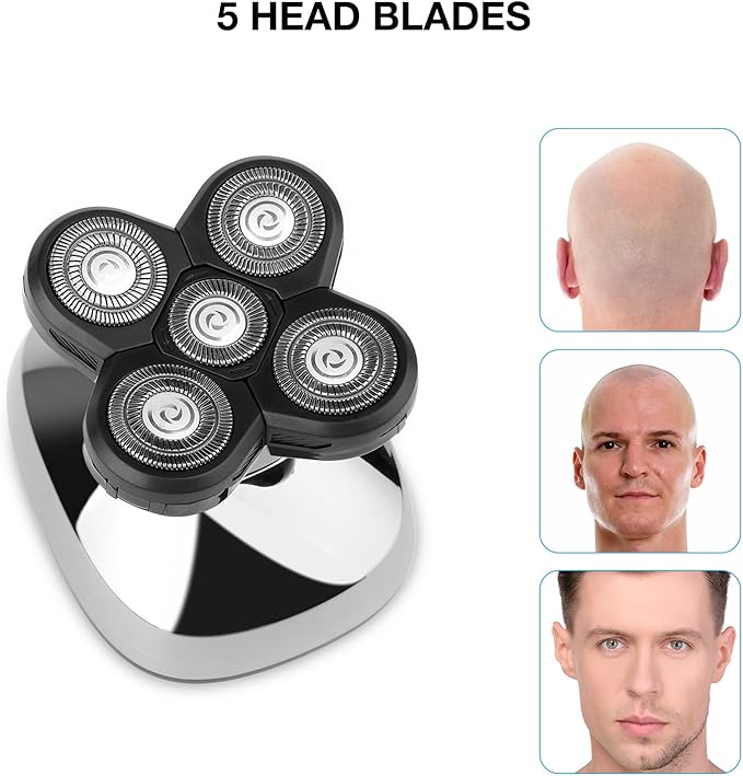 FREEDOM 2 pcs Universal 5 Blades Shaver Replacement Heads Compatible with Freebird SHPAVVER Wyklaus Freedom Head Shaver, Compatible with Most Major Brands, Smooth Grooming Shaves