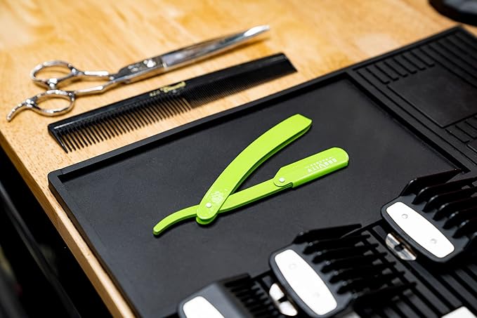 GRAVITY RAZORS Professional Straight Razor Kit – Minimal Exposure, Includes 10 Premium Blades, 0.5mm Exposed, Green