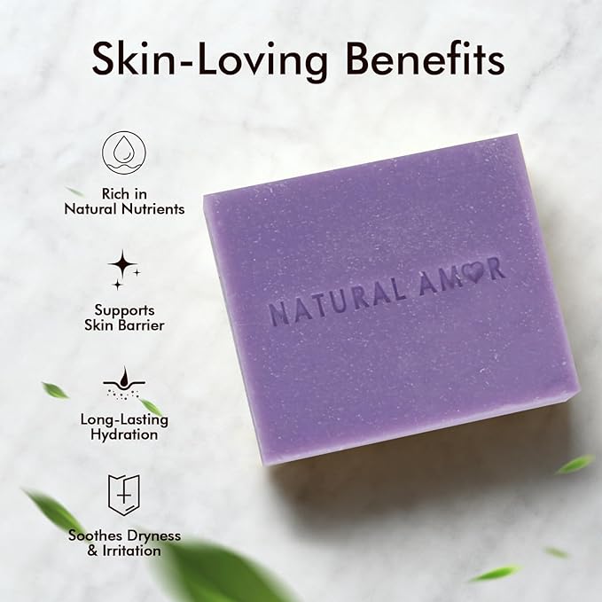 Natural Amor Handmade Soap Bar Set 3 Pk, Made with Natural Ingredients, No Harsh Chemicals, Soap Gift Sets for Women, Handcrafted Atisan Soaps, 3.5oz each