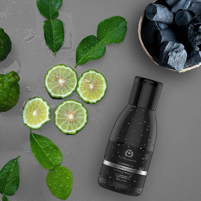 The Man Company Charcoal Cleanser for Oily Skin, Gel Based Cleanser (Black Pepper & Bergamot), Blackhead Cleanser, Oily Skin Facial Cleanser, 3.3 oz