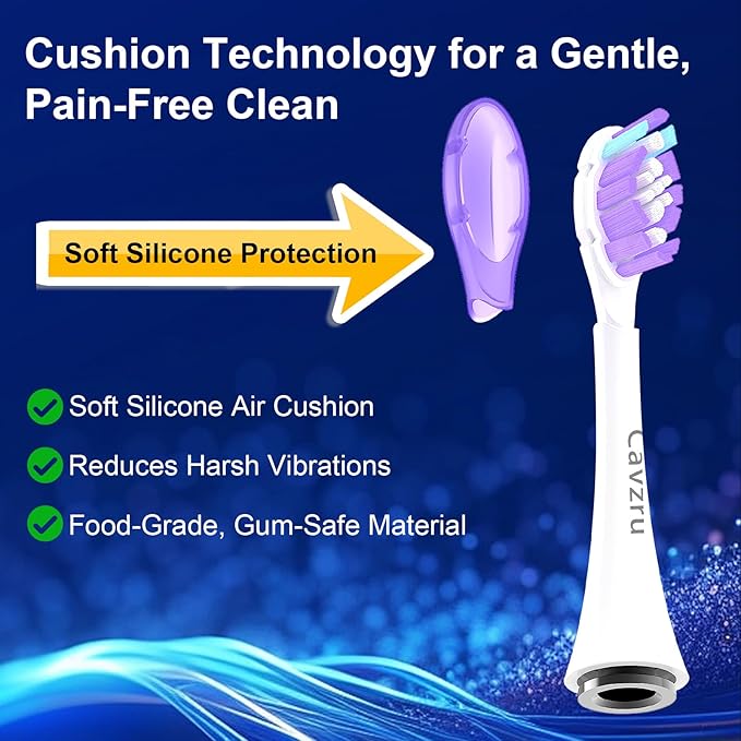 10Pack Replacement Toothbrush Heads for Philips Sonicare Electric Toothbrush,Real Dupont Bristles for Sonicare A3 G3 W3 C3 C2 Brush Head,Purple+Blue