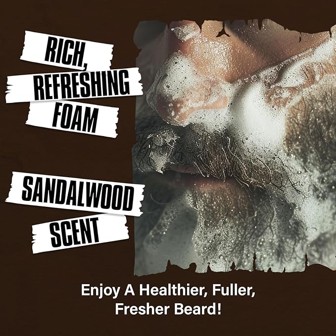 YEALIR 2-in-1 Beard Wash and Conditioner – Cleanse, Hydrate & Soften Dry, Coarse Beard, Beard Shampoo for a Fuller & Healthier Beard –Sandalwood Scent, 8.45 oz