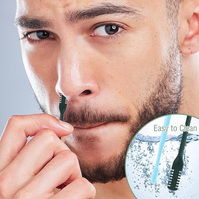 5PCS 2-in-1 Nasal Hair Cutter,Double Sided Nose Hair Trimmer for Men&Women,360° Rotating Manual NoseHair Cutter,Nose Hair Knife,Portable Nostril Hairs Remover Tool for Home Travel Essentials,Colorful