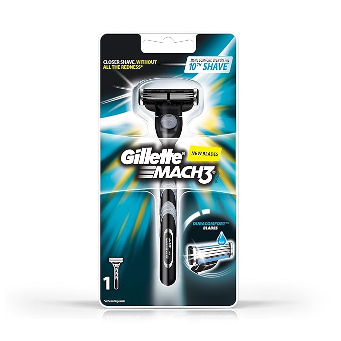Gillette Mach3 Razor With One Cartridge Blade Mens Shaving
