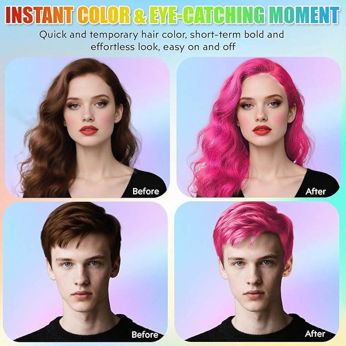 Pink Hair Spray【Instant Color】【Skin Friendly】【Easy To Clean】【Large Capacity】Washable Hair Color Spray For Women/Men 4.06 oz，04 Pink