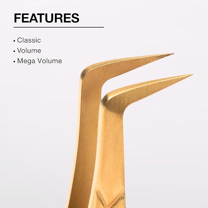 Curacoro Lash Tweezers for Eyelash Extensions - LashSmith Slim Boost Tweezer for Volume & Mega Volume