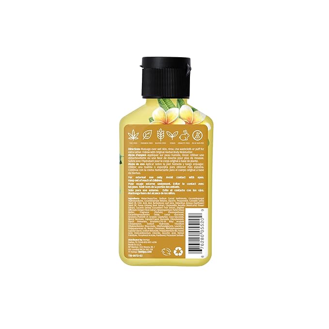 Hempz NEW Mini Body Wash, Original Herbal Travel Size Shower Gel, 2.25 oz.