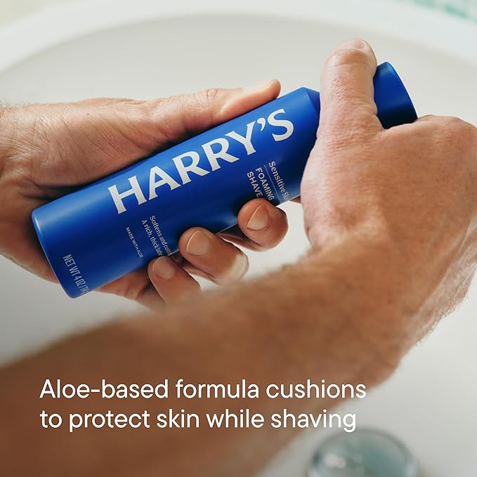 Harry's Original Shaving Kit for Men - Razor Handle, 5 Razor Blade Refills, Foaming Shave Gel, Travel Blade Cover - German Engineered - Craft Edition