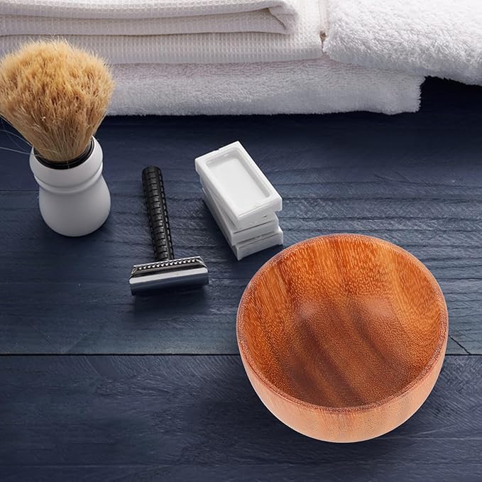 FRCOLOR Wooden Shaving Soap Bowl for Men Lather Bowl Lightweight Beard Foam Container Suitable for Home and Travel Grooming